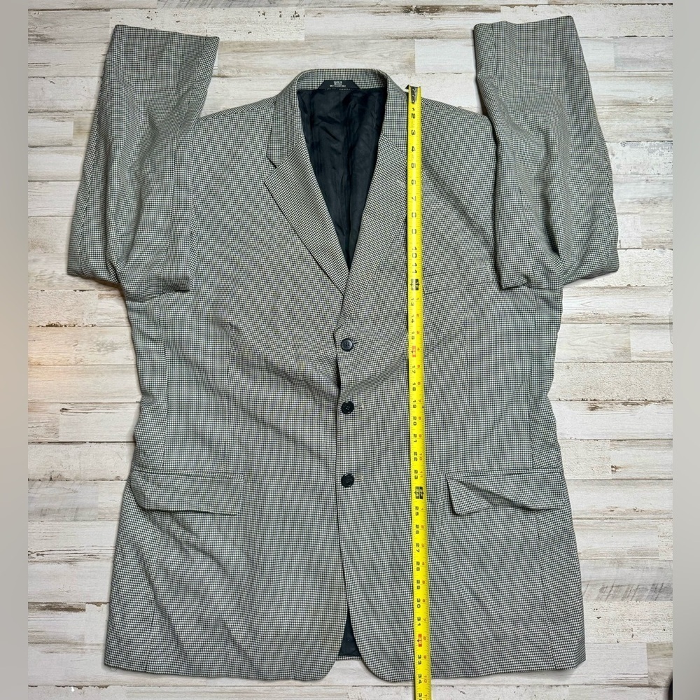 Haggar Imperial Houndstooth Blazer Jacket Worsten Wool Blend 48L Gray - Picture 5 of 11